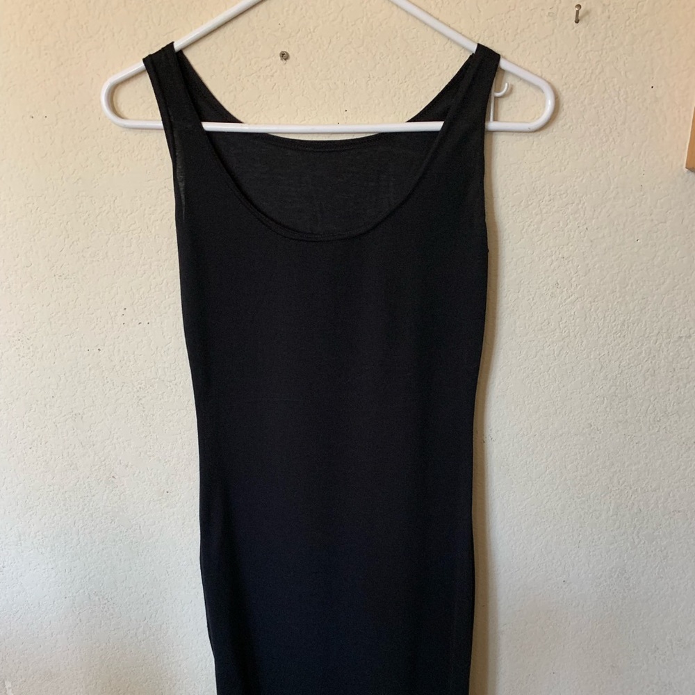 Black body con, ankle length dress